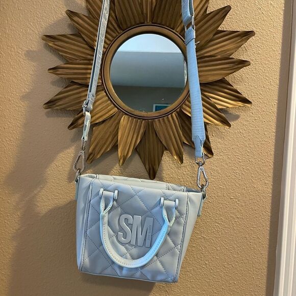 Steve Madden Quilted Light Sky Blue BBABI Small Women’s Crossbody Purse - Picture 1 of 14